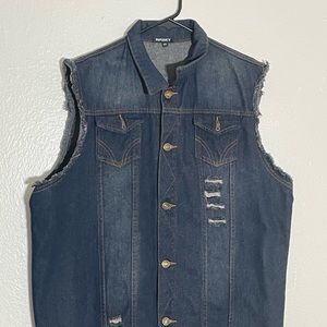 Nasky Denim Vest blue ripped jean jacket